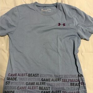 Under Armour Blue Gray Black Performance Tee with Logo